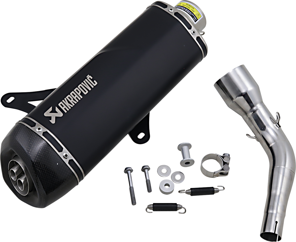 AKRAPOVIC GTS/GTV Slip-On Muffler with Carbon Fiber End Caps - Black Stainless Steel Part S-VE3SO9-HRSSBL