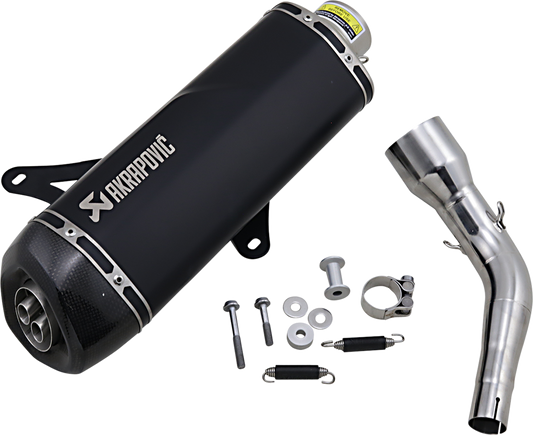 AKRAPOVIC GTS/GTV Slip-On Muffler with Carbon Fiber End Caps - Black Stainless Steel Part S-VE3SO9-HRSSBL