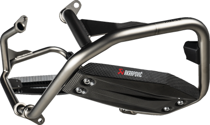 AKRAPOVIC lower frame protection bar for BMW R 1300 GS motorcycle, durable metal guard for frame protection.
