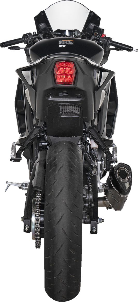 AKRAPOVIC Racing Line exhaust system for Yamaha R3 and MT-03 with carbon fiber finish, part S-Y3R3-APC.