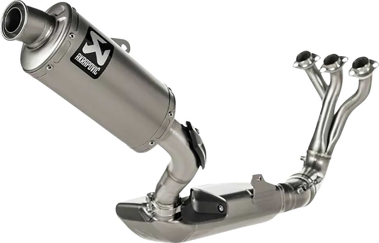 AKRAPOVIC Racing Line Titanium Exhaust System for Yamaha XSR 900, showcasing the sleek, lightweight design and exhaust components.