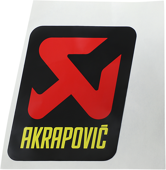 AKRAPOVIC replacement sticker P-HST14AL for motorcycle exhaust systems, featuring the AKRAPOVIC logo and design.