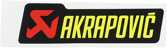 AKRAPOVIC Replacement Sticker P-HST2AL for exhaust systems, featuring the brand logo and product details in black and silver design.