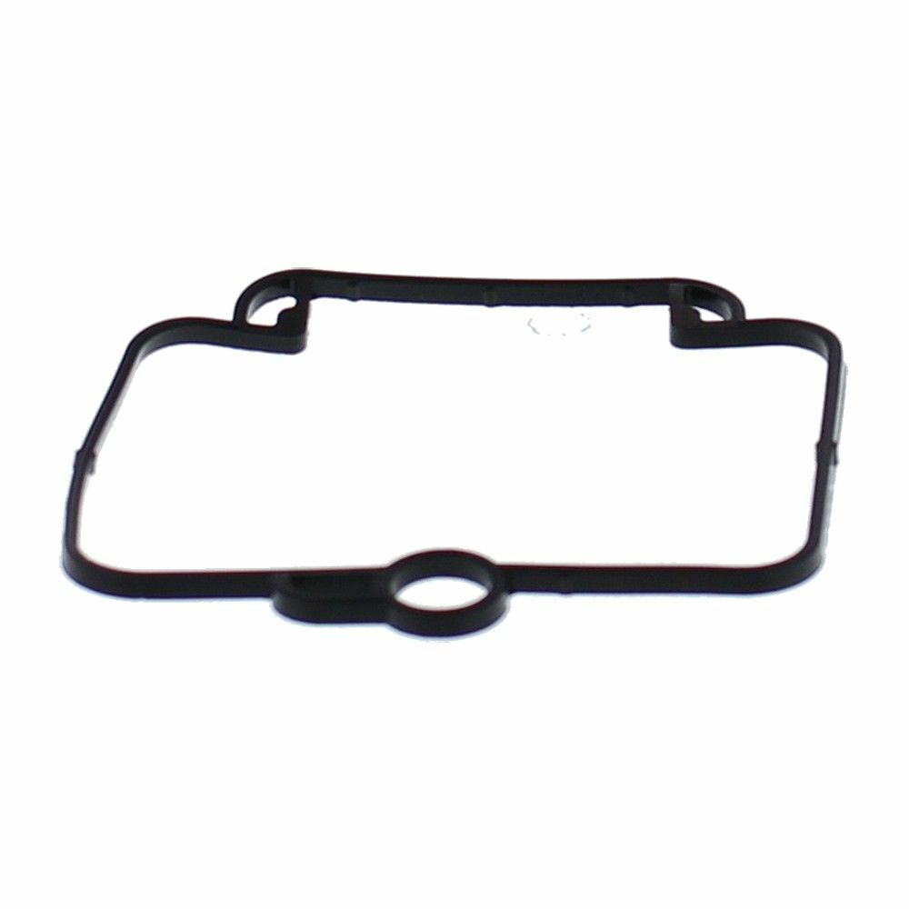 All Balls float bowl gasket 46-5042 for motorcycle carburetors, showing the black rubber gasket in a close-up view.