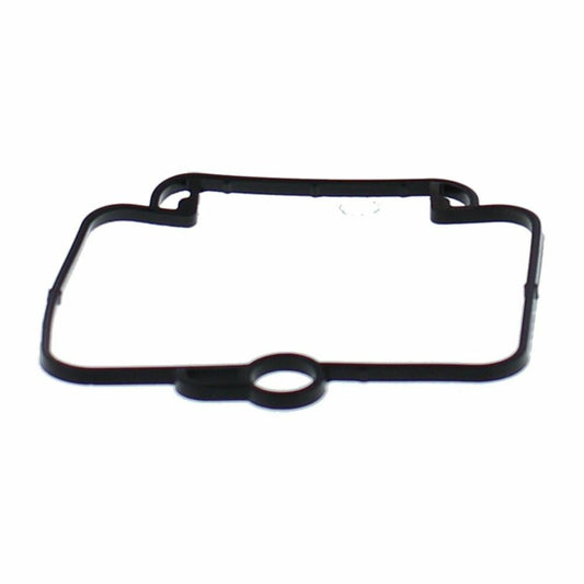 All Balls float bowl gasket 46-5042 for motorcycle carburetors, showing the black rubber gasket in a close-up view.