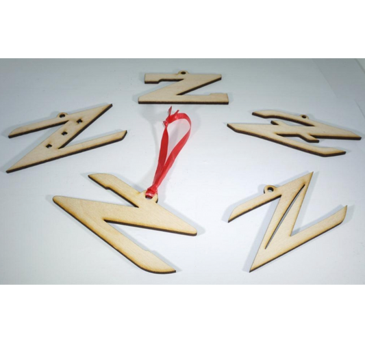 ZSPEC Laser-Engraved Wood Ornaments, Set of Five Nissan Z Ornaments, 4" - Howling Moto