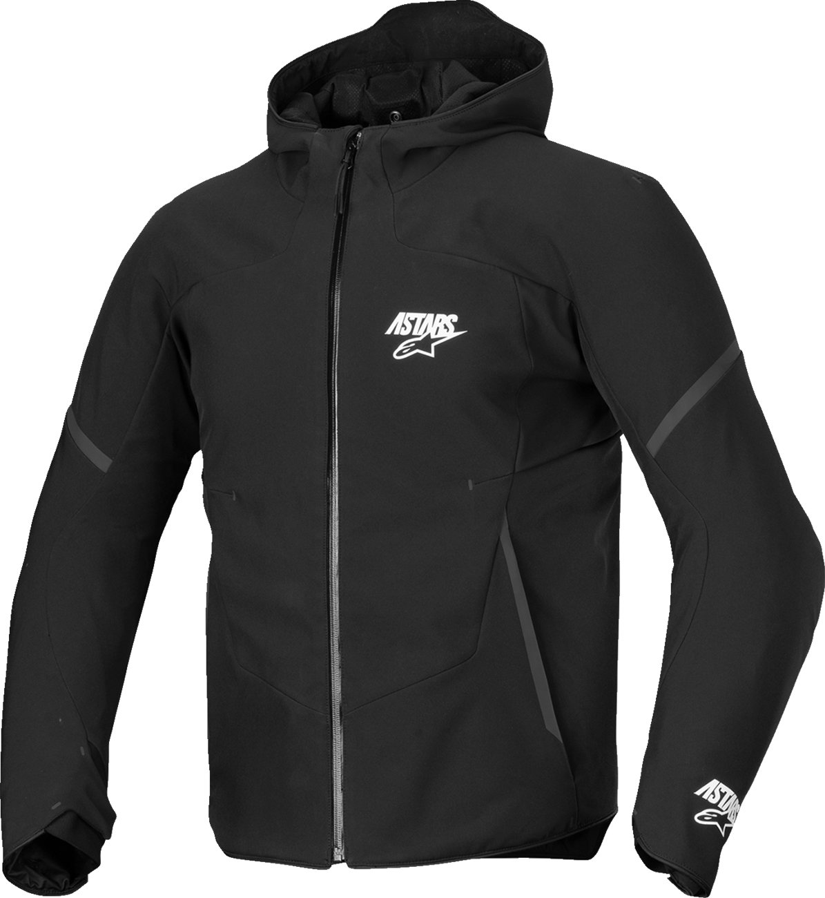 Alpinestars Aeroshell Waterproof Jacket in black, 3XL, softshell style for riders, with a sleek, weather-resistant design.