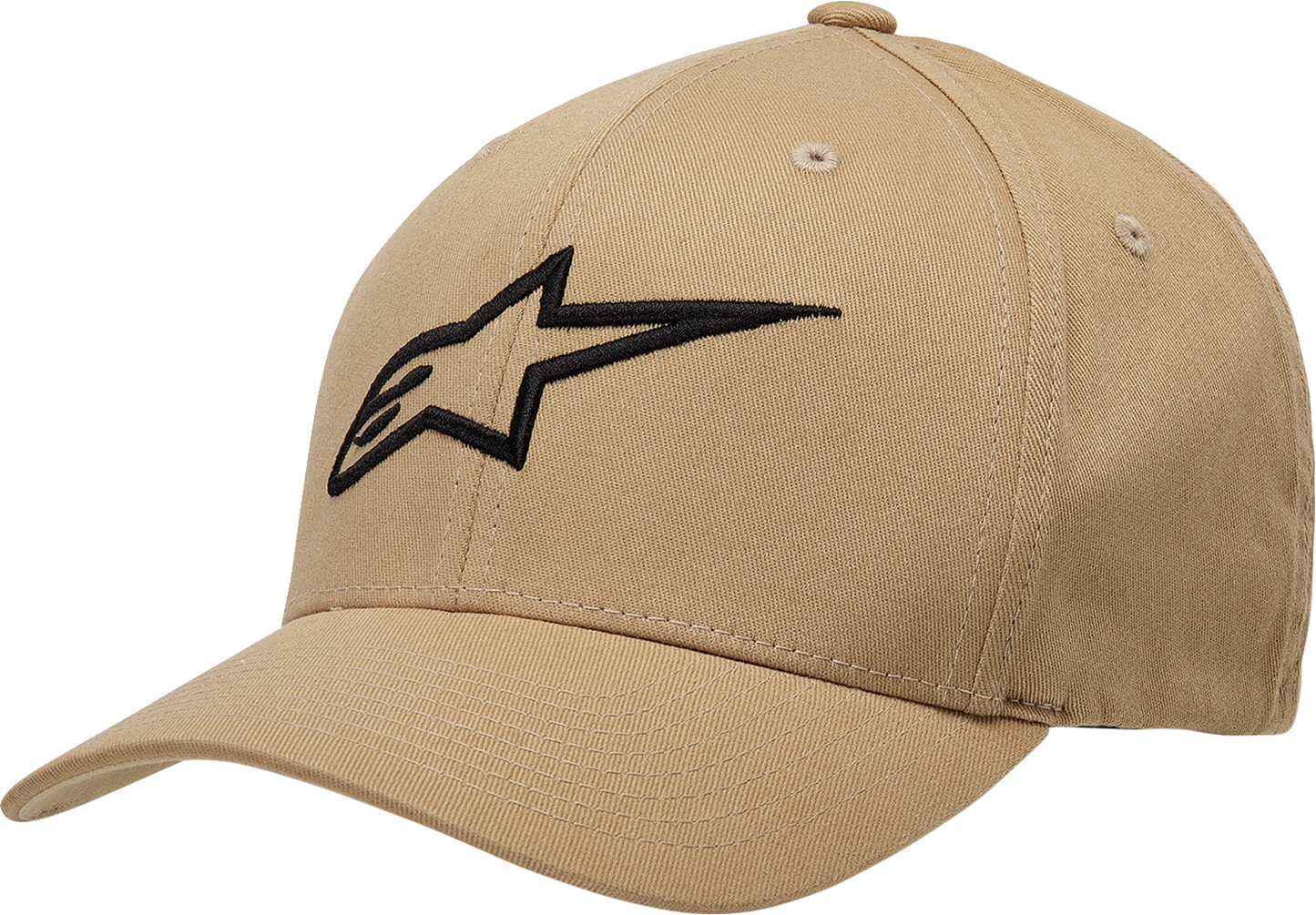 Alpinestars Ageless Curve Hat in Sand and Black, small/medium size, with curved brim and adjustable strap.