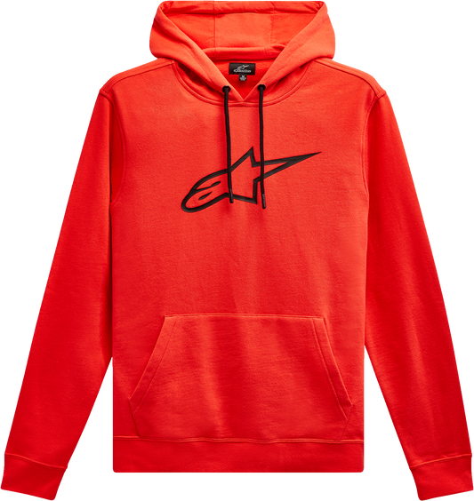 Alpinestars Ageless V2 Hoodie in warm red and black, size 2XL, featuring a comfortable fit and stylish design.