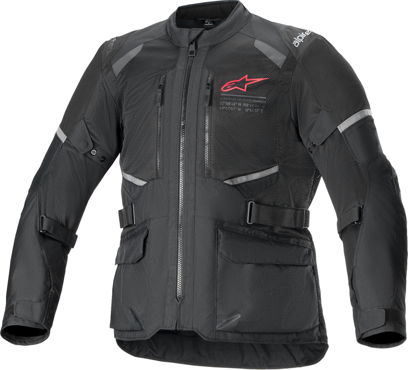 Alpinestars Andes Air Drystar® motorcycle jacket in 2XL, waterproof and breathable outerwear with reflective details and adjustable straps.