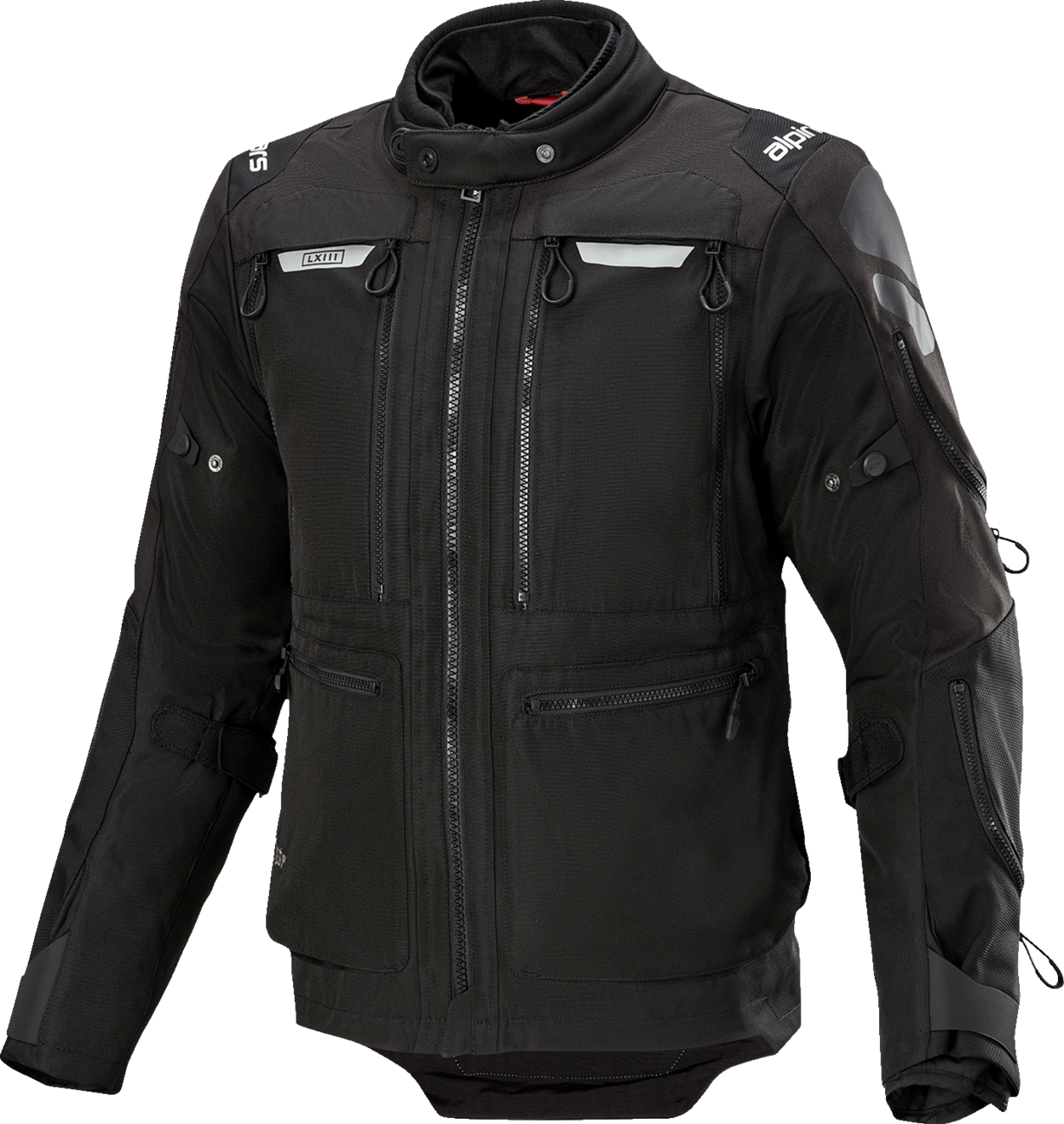 Alpinestars Ardent 3-in-1 Adventure Touring Jacket in black, size large, with multiple layers and adjustable features visible.