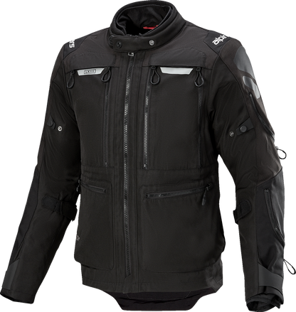 Alpinestars Ardent 3-in-1 Adventure Touring Jacket in black, size large, with multiple layers and adjustable features visible.