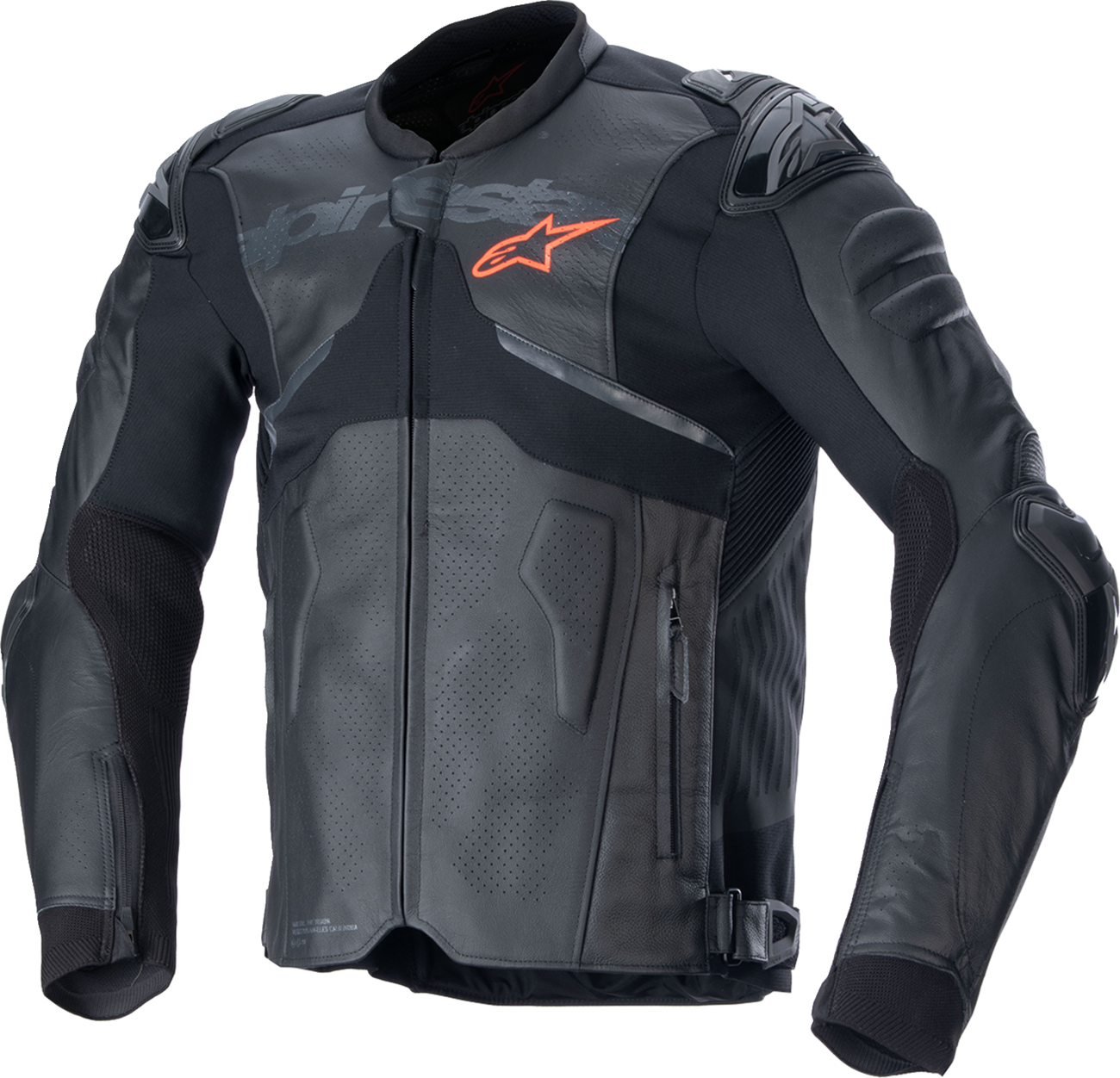 Alpinestars Atem v5 Leather Jacket in black, US 40 / EU 50, featuring sleek design and protective detailing.
