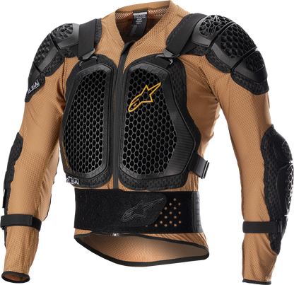 Alpinestars Bionic Action v2 protection jacket in camel and black, large size, with armored panels for motorcycling safety