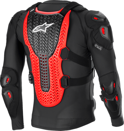 Alpinestars Bionic XTR Plasma Protection Jacket in black, red, and white, medium size, with armored panels and sleek design.