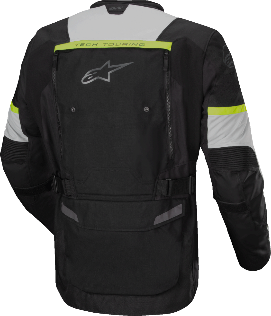 Alpinestars Bogota Pro Drystar® motorcycle jacket in dark black, ice gray, and yellow fluo, size medium, with protective features.