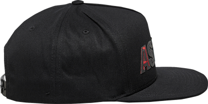 Alpinestars Candy Hat in black with a curved brim and adjustable strap, featuring the Alpinestars logo on the front.