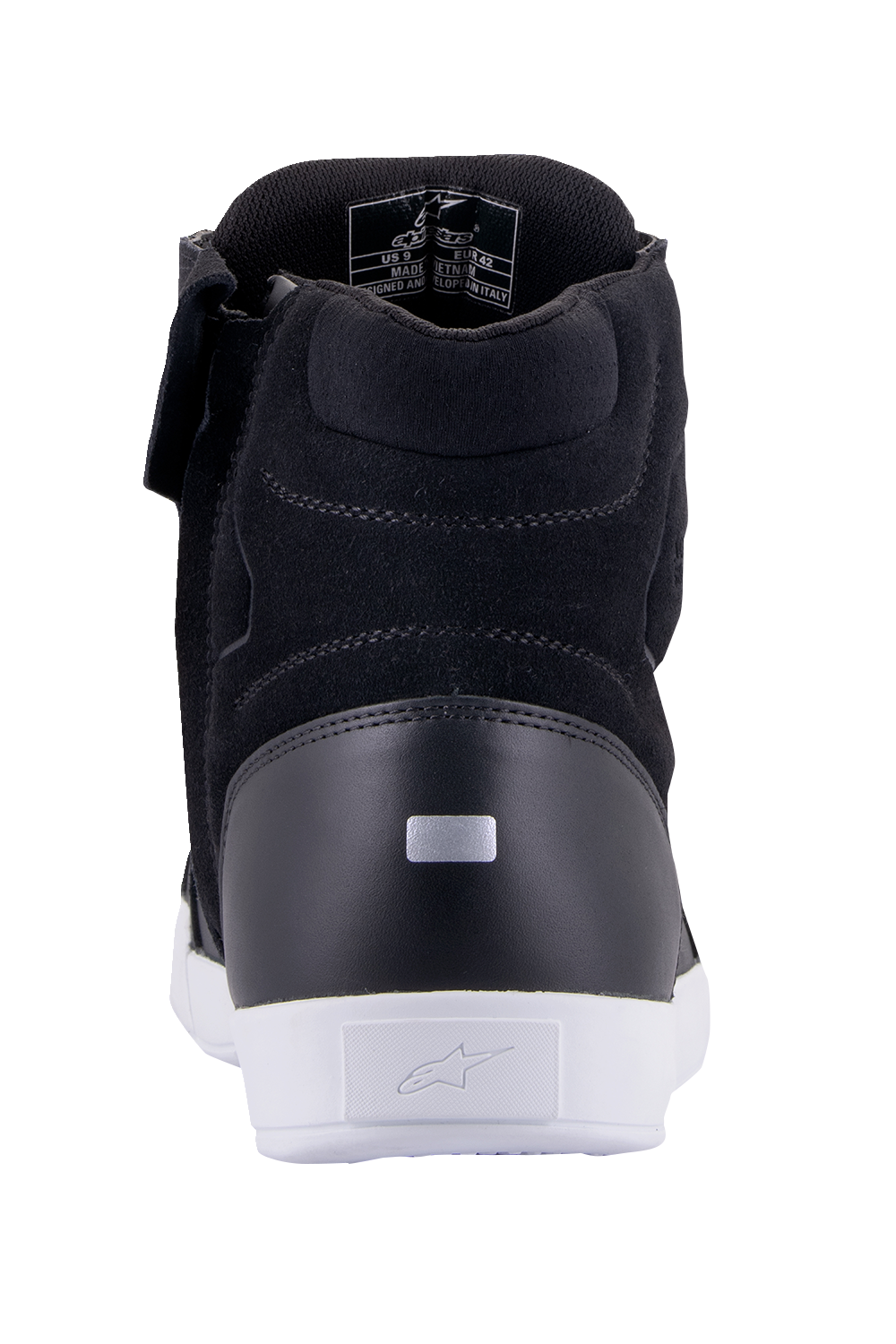 Alpinestars Chrome waterproof shoes in black and white, US size 10, featuring durable design and stylish branding.