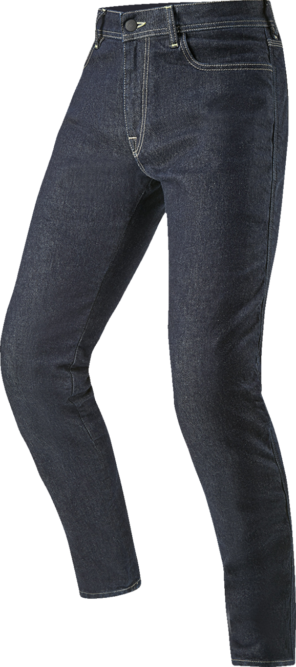 Alpinestars Copper V3 Denim Pants in blue, US 28, EU 44, displayed with front pockets and stylish design.