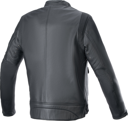 Alpinestars Dyno Leather Jacket in black, 2XL size, featuring a sleek design and premium leather construction.