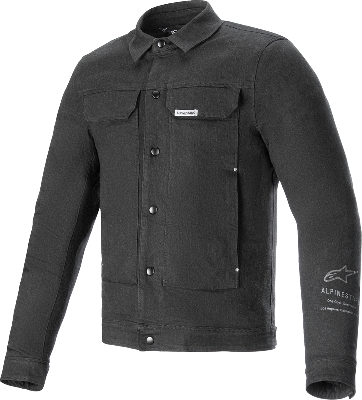 Alpinestars Garage Jacket in smoke gray, small size, featuring modern urban motorcycle style with built-in armor protection.