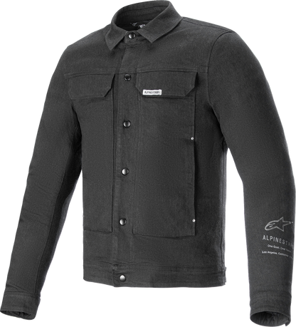 Alpinestars Garage Jacket in smoke gray, small size, featuring modern urban motorcycle style with built-in armor protection.