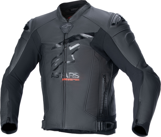 Alpinestars GP Plus R v4 Airflow leather motorcycle jacket in black, US 42 / EU 52, with protective armor and ventilation details.