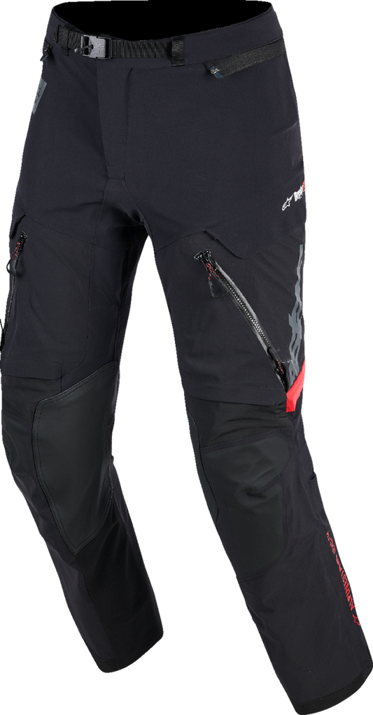 Alpinestars Halo Pro Drystar XF waterproof rain pants for motorcycle riding, small size, black with reflective details.