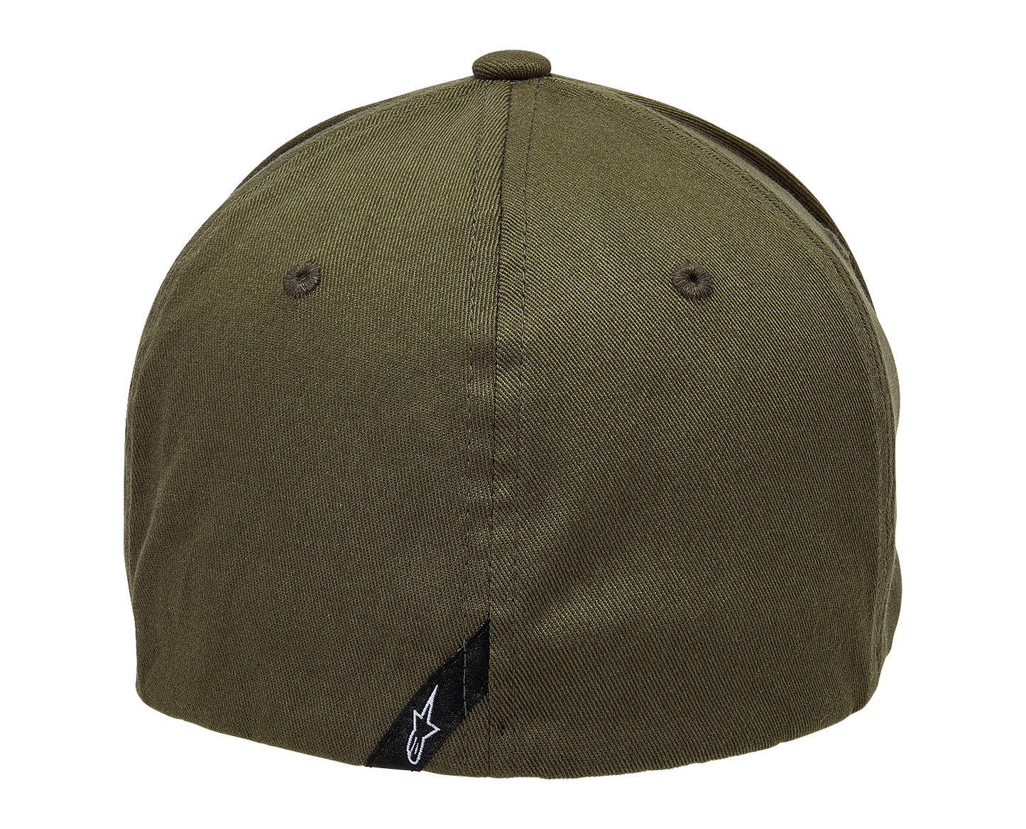 Alpinestars Linear Hat in Military Black with 3D logo embroidery and structured crown, size L/XL.