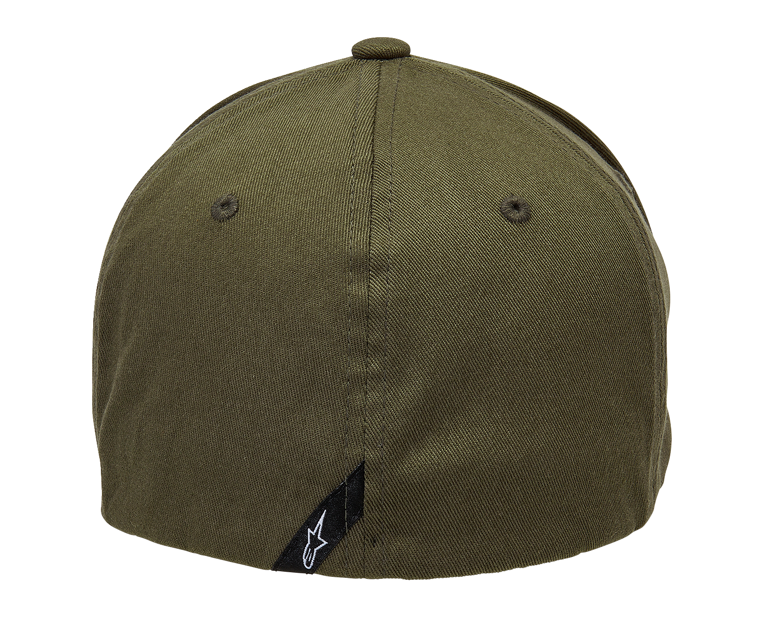 Alpinestars Linear Hat in Military Black with 3D logo embroidery and structured crown, size L/XL.