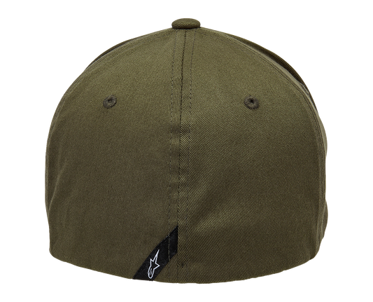 Alpinestars Linear Hat in Military Black with 3D logo embroidery and structured crown, size L/XL.