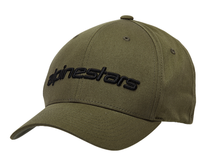 Alpinestars Linear Hat in military black, small/medium size with logo embroidery, casual headwear for outdoor activities.