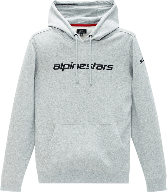 Alpinestars Linear Hoodie in Heather Gray and Black, XL, featuring logo details and a comfortable cotton-polyester blend fabric.