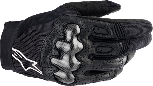 Alpinestars Megawatt V2 medium black off-road motorcycle gloves with durable construction and hard-knuckle protection.