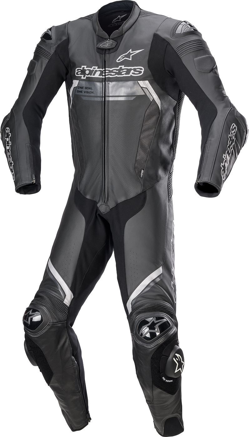 Alpinestars Missile Ignition V2 1-Piece Leather Suit in black, US 44 / EU 54, designed for motorcycle racing.