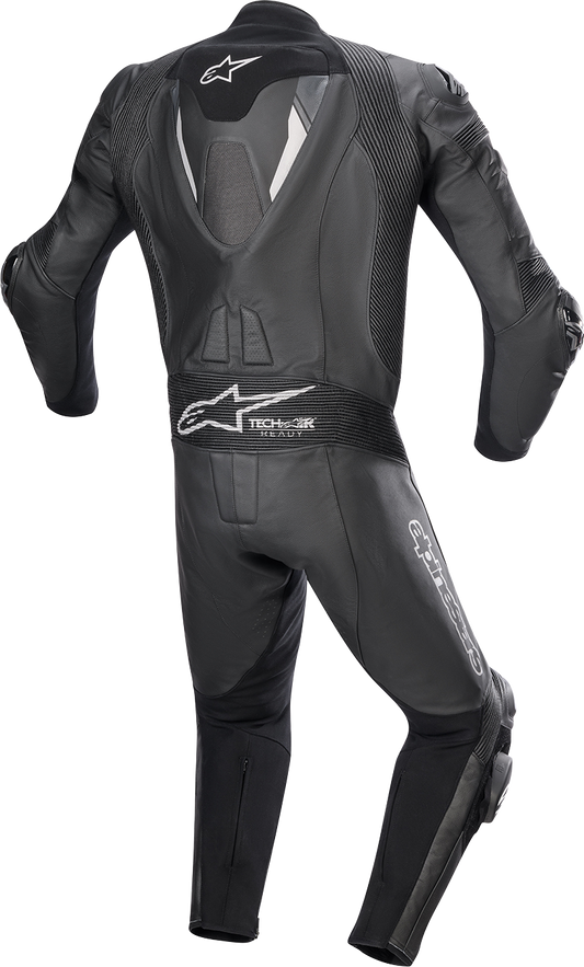 Alpinestars Missile Ignition V2 1-piece leather suit in black, US 44 / EU 54, designed for motorcycle racing and riding.