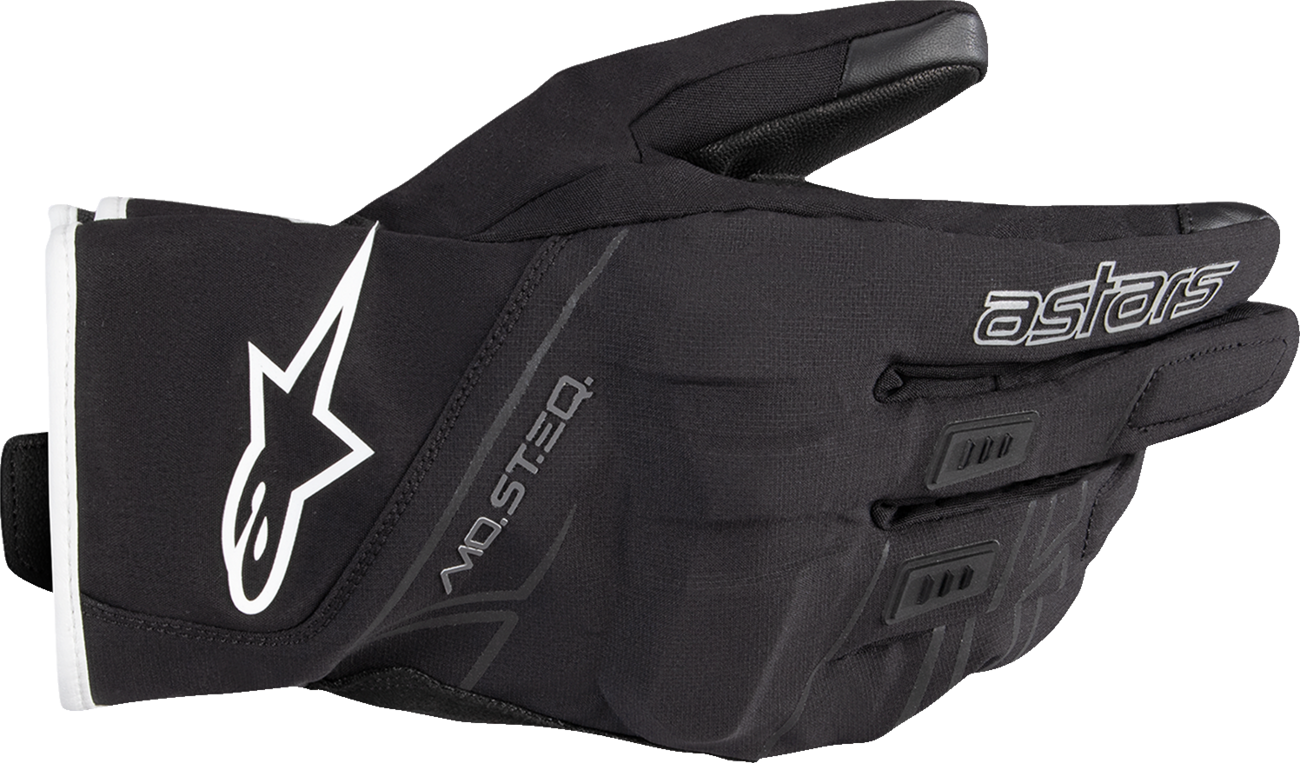 Alpinestars Moblast WP motorcycle gloves in black and off-white, 2XL, designed for all-weather daily commuting.