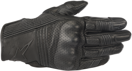 Alpinestars Mustang V2 Black Leather Racing Gloves in 3XL with reinforced safety features and breathable design