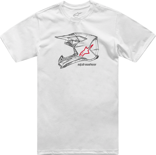 ALPINESTARS, Alpinestars MX Helmet T-Shirt - White - 2XL (Part No. 1214-73116-20-2XL)