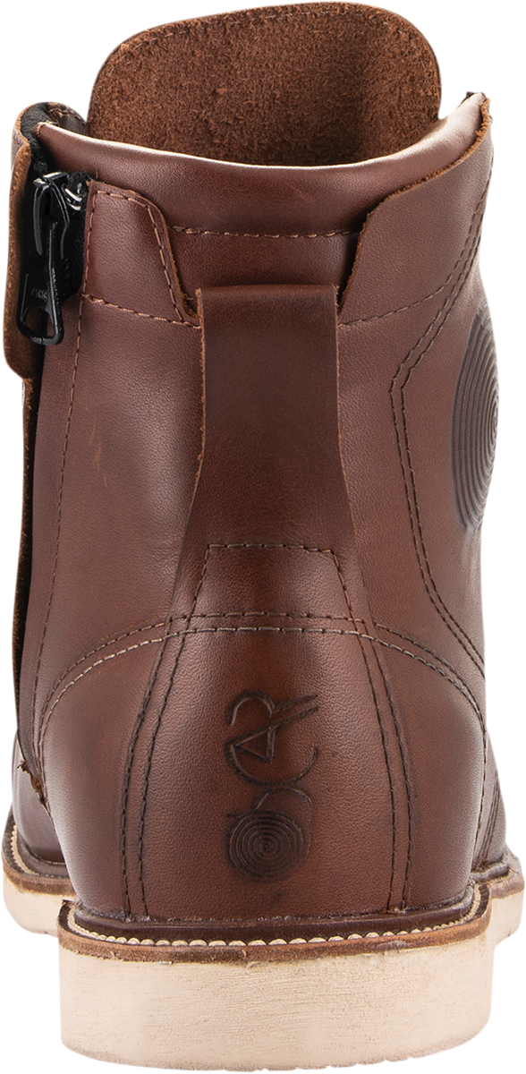 Alpinestars Oscar Monty V2 motorcycle boots in brown, US 8.5, featuring protective design and sturdy construction for riding.