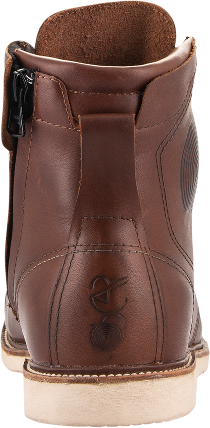 Alpinestars Oscar Monty V2 motorcycle boots in brown, US 8.5, featuring protective design and sturdy construction for riding.