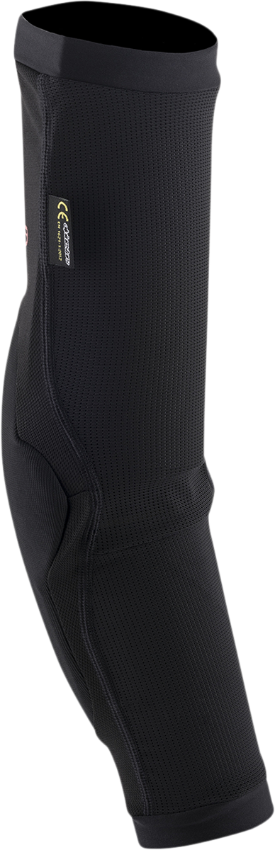 Alpinestars Paragon Plus Black and Red Medium elbow protectors with adjustable straps and reinforced padding.