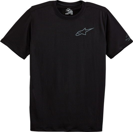 Alpinestars Pursue Performance T-Shirt in black, size XL, featuring the Alpinestars logo and athletic fit for active wear.