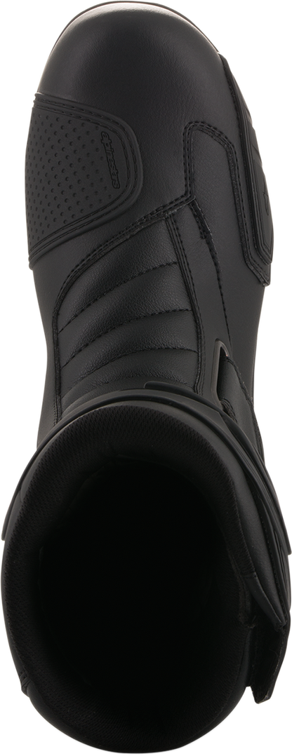 Alpinestars Radon Drystar motorcycle boots in black with ankle support and rugged soles, US 6.5 / EU 40.