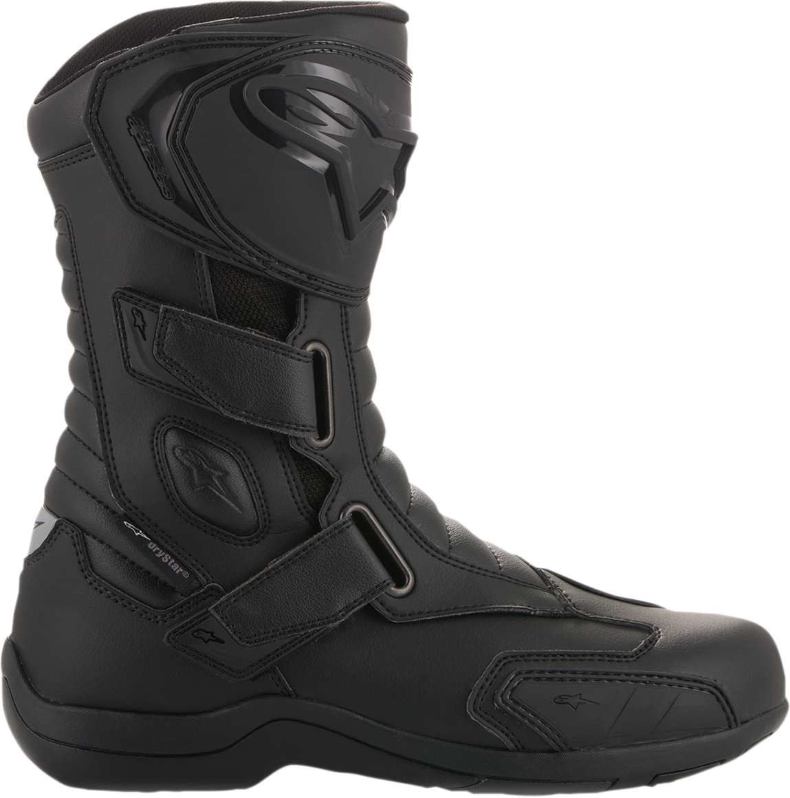 Alpinestars Radon Drystar motorcycle boots in black with US 6.5 size, featuring protective design and durable materials.