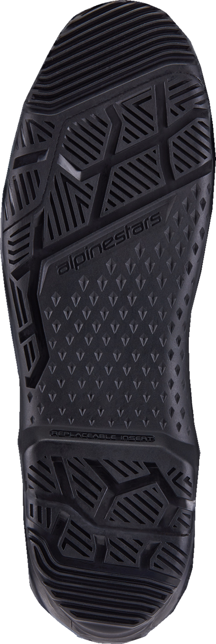 Alpinestars replacement sole for Tech 10 Enduro boots in black, US size 11/12, showing the shoe sole with brand logo.
