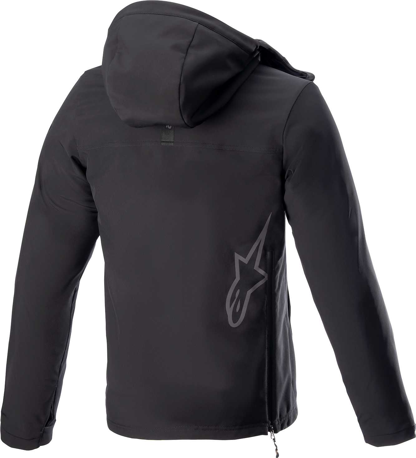 Alpinestars Sherpa jacket in black, XL size, showing its 3-layer softshell construction and comfortable, practical design.