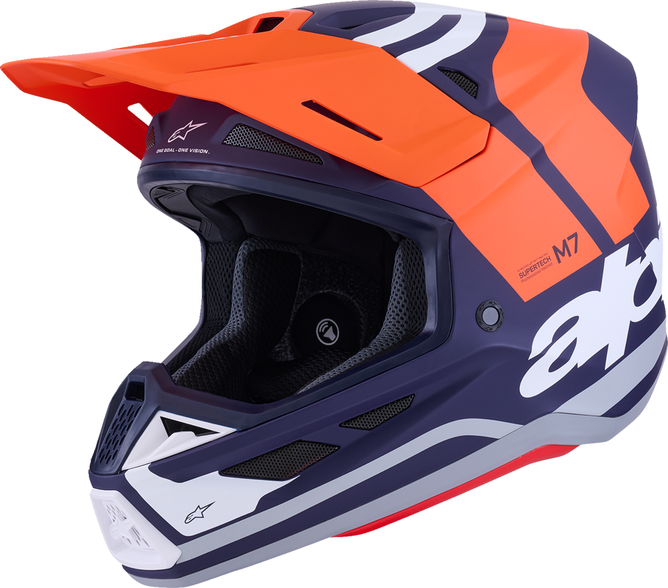 ALPINESTARS, Alpinestars SM7 Helmet Core - Matte Orange/Blue XS (Part Number 8301826-408)
