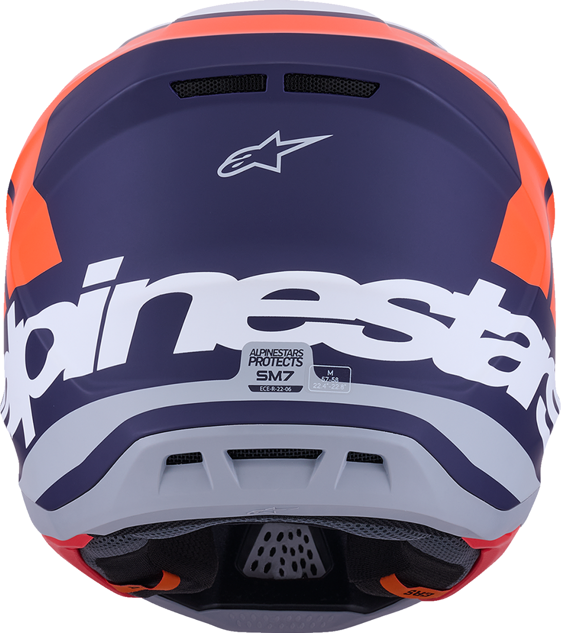 ALPINESTARS, Alpinestars SM7 Helmet Core - Matte Orange/Blue XS (Part Number 8301826-408)