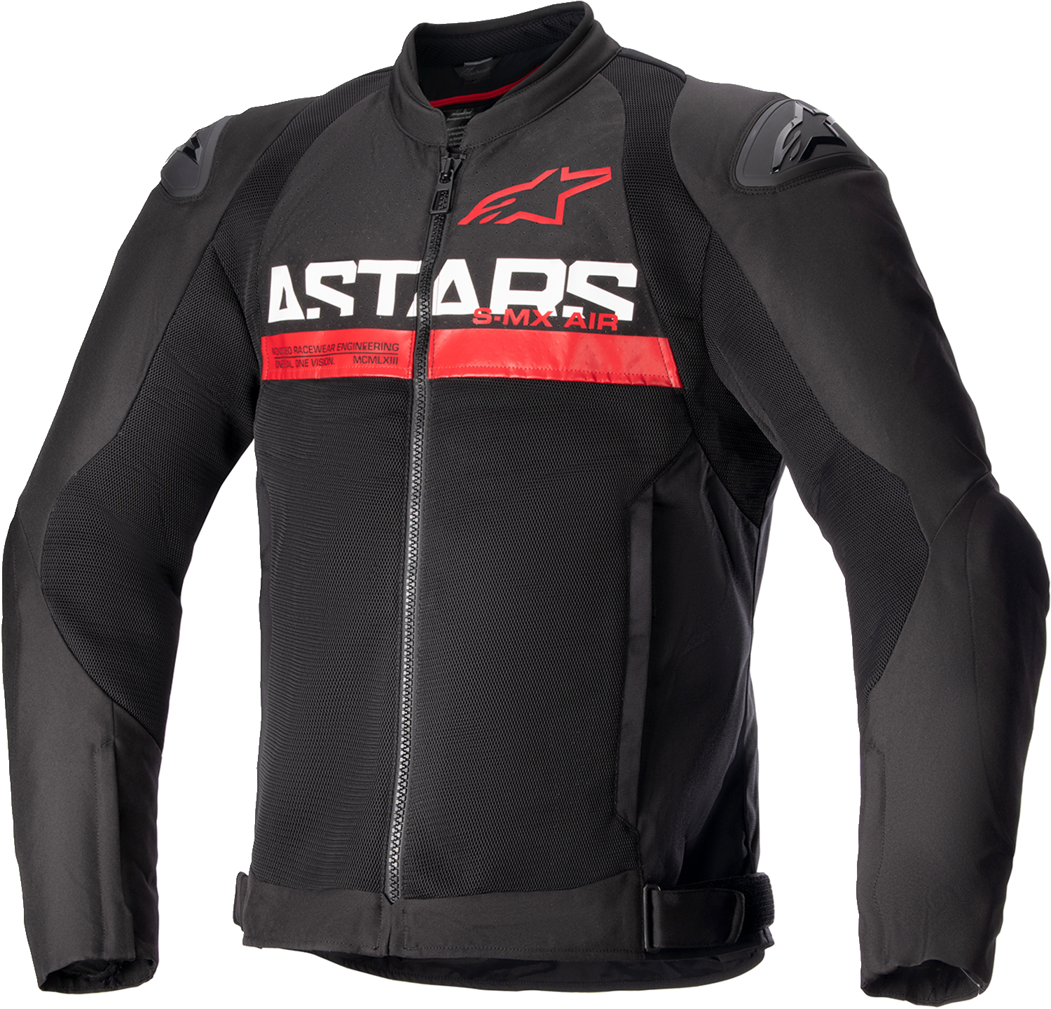 Alpinestars SMX Air motorcycle riding jacket in black and bright red, XL size, designed for versatile sport motorcycle riding.